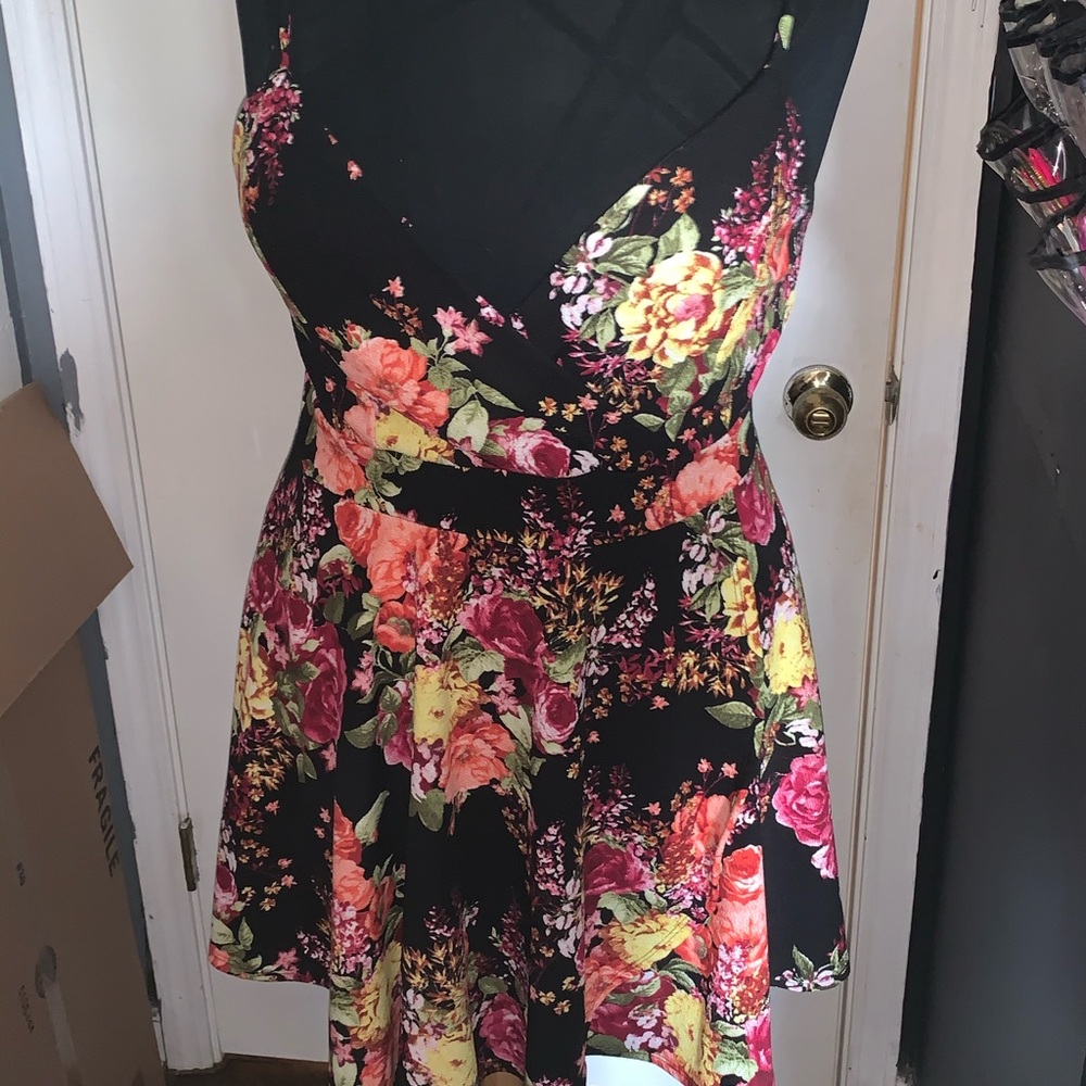 Plus Size Floral Mini Dress
